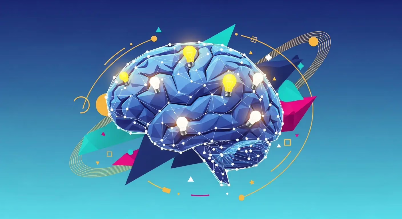 Стилизованное изображение мозга, символизирующее логическое мышление и интеллект